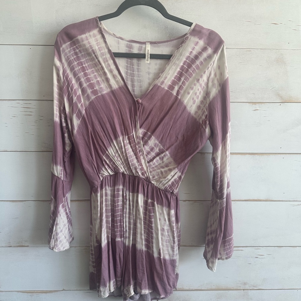 Mittoshop Lavender and Cream Tie-Dye Romper